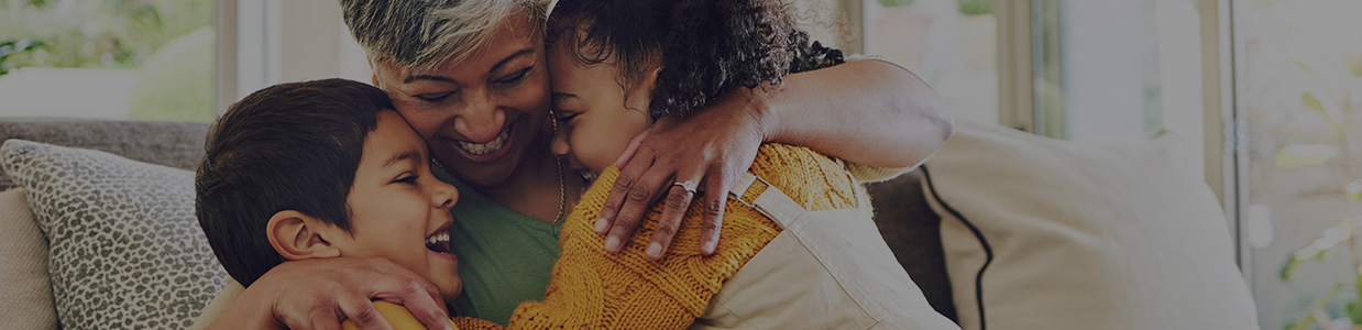 Header background: smiling family